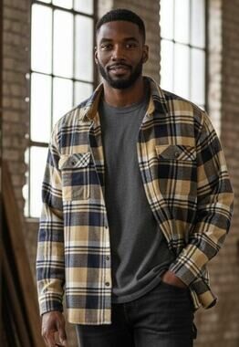 Legendary Whitetails Buck Camp Flannel Shirt Corduroy Trim Plaid 2XT Tall